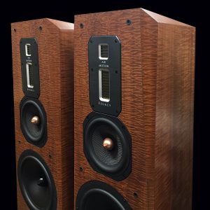 Legacy Audio Signature XD Self Powered Integrated Amplifier Tower Floor Standing Speaker - Premium Natural Sapele Pommele Satin Finish