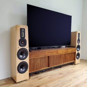 Legacy Audio Signature XD Self Powered Integrated Amplifier Tower Floor Standing Speaker in room