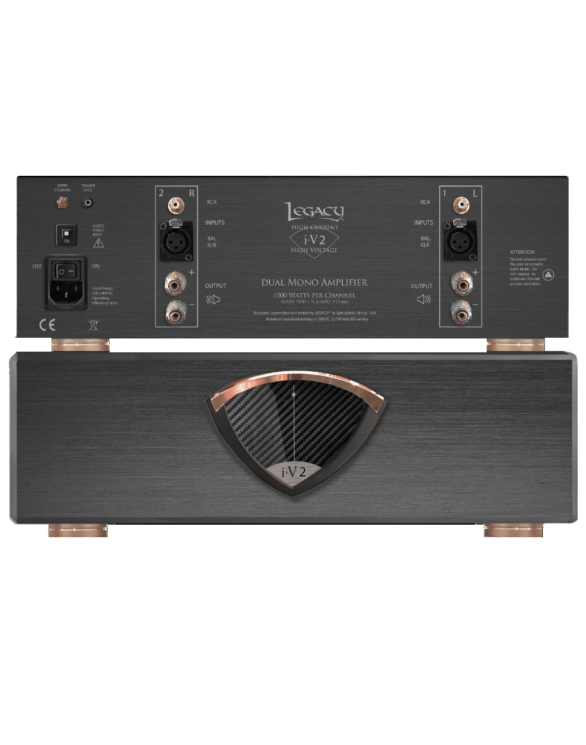 iV series amplifiers from Legacy Audio - Stereo to 8 channels of pristine home theater amplificaton - front