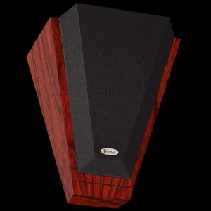 Legacy Deco on-wall passive speaker that fits ideally in a corner for surround sound or main speakers - Rosewood